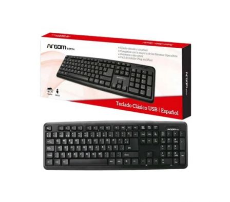TECLADO ESPAÑOL CLÁSICO USB ARG-KB-7414