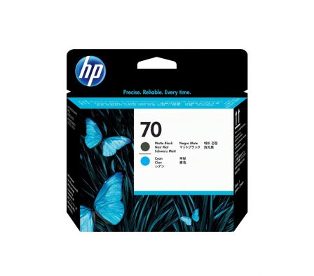 TINTA HP C9404A 70 MATTE NEGRO Y CIAN CABEZAL