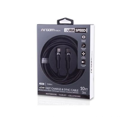 CABLE DE TIPO C A TIPO C DE 65 W, 3 M - ARG-CB-0048BK