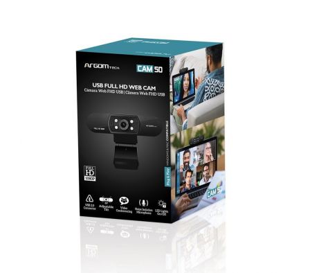 CÁMARA WEB FULL HD 1080P CON MICRÓFONO ARG-WC-9150BK